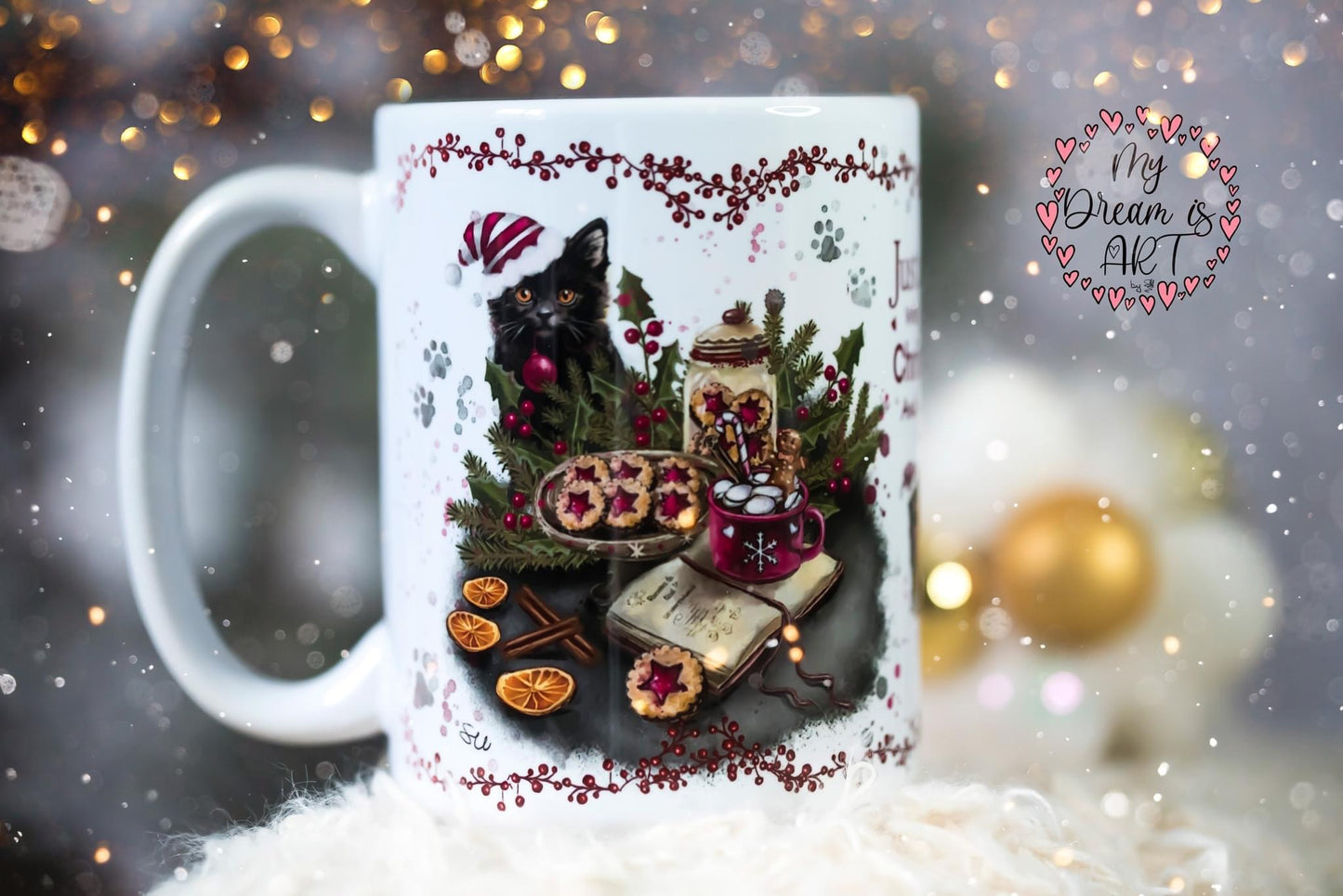 Tasse maxi "Just a girl who loves Christmas and cats"