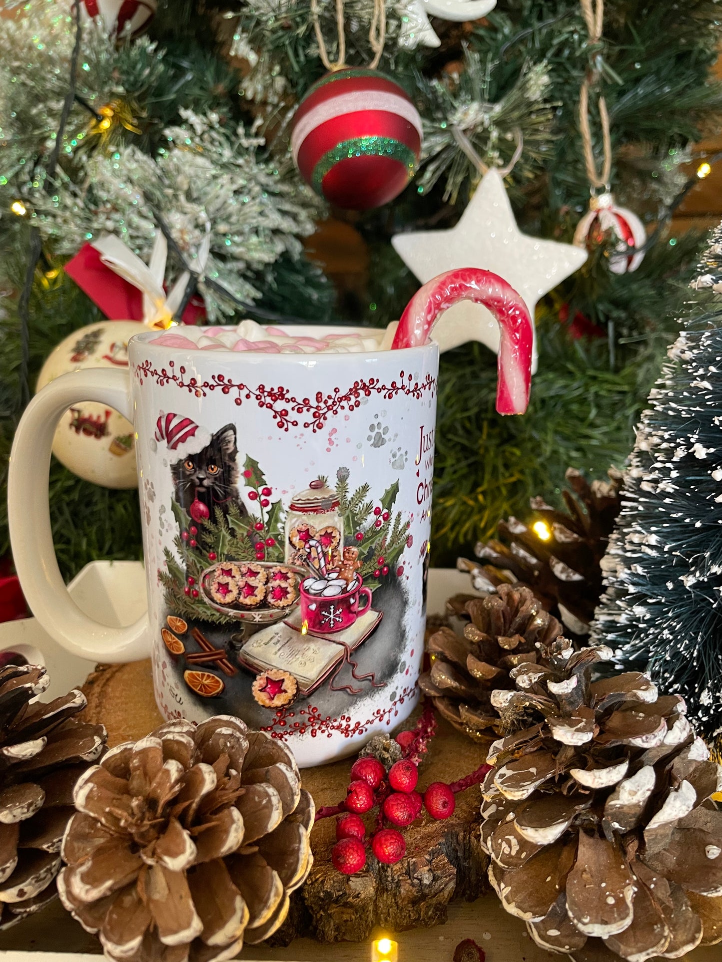 Tasse maxi "Just a girl who loves Christmas and cats"