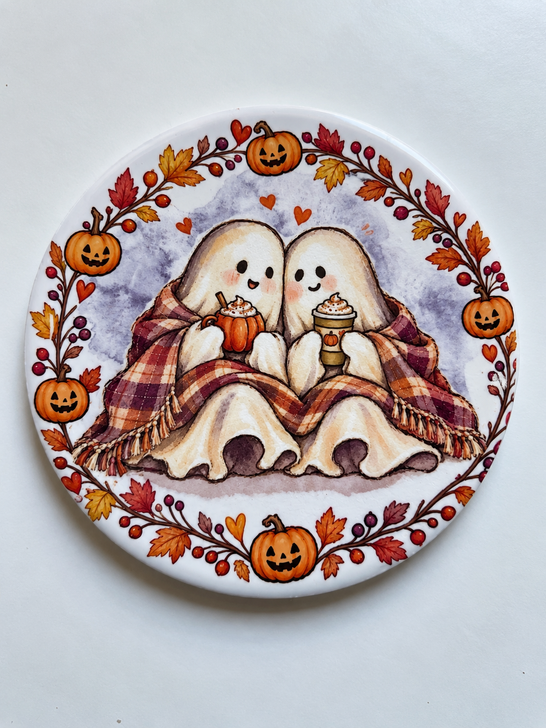 Sous tasse en céramique les fantômes amoureux