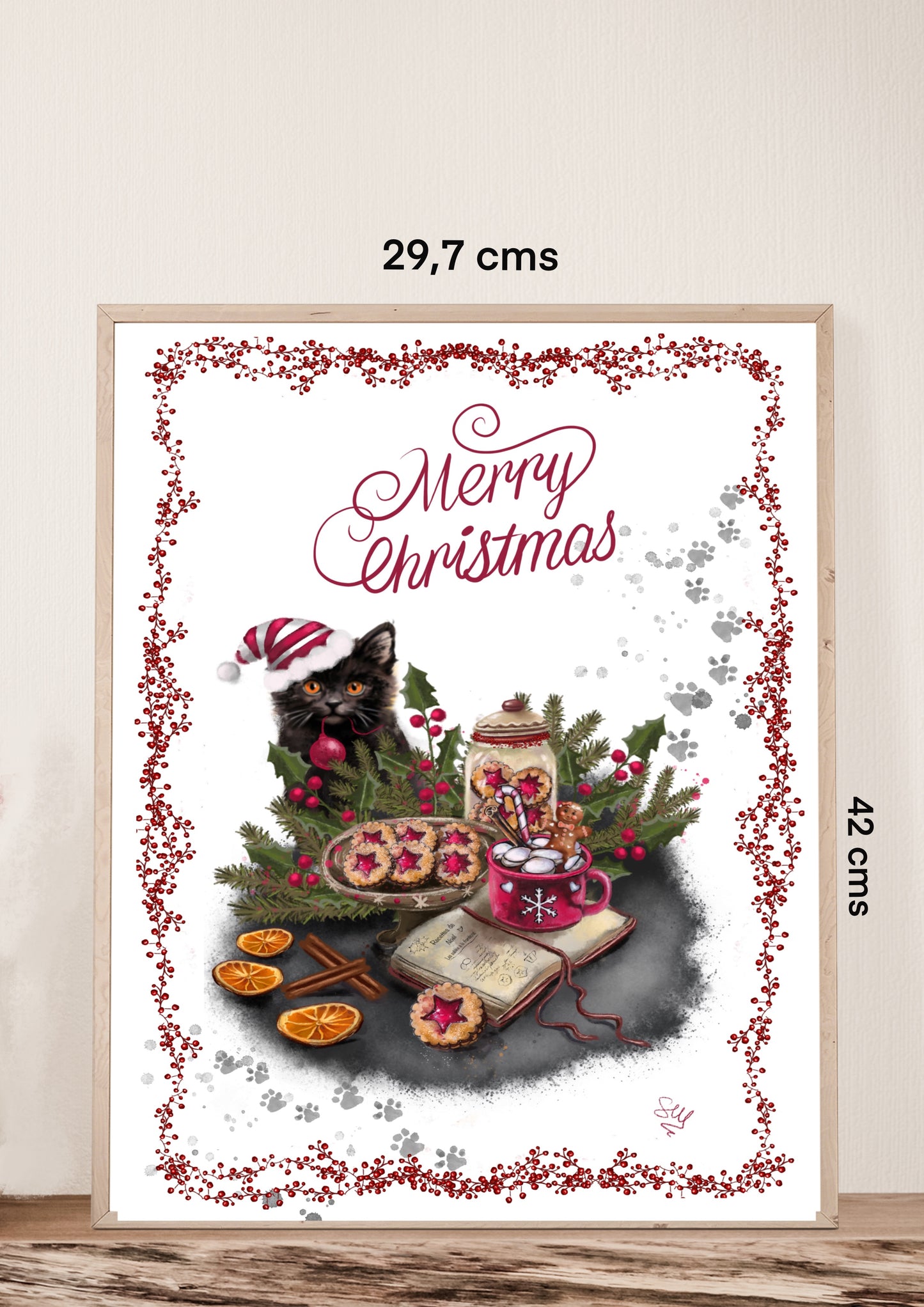 Carte Christmas, books And cats