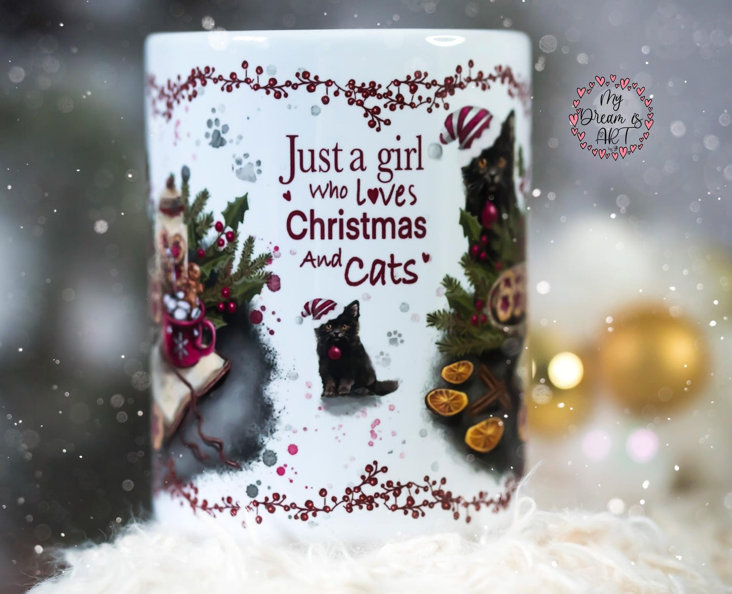 Tasse maxi  "Just a girl who loves Christmas and cats"