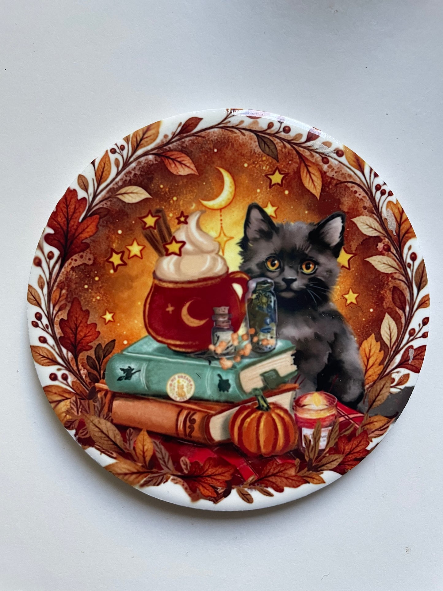 Sous tasse en céramique chat magique