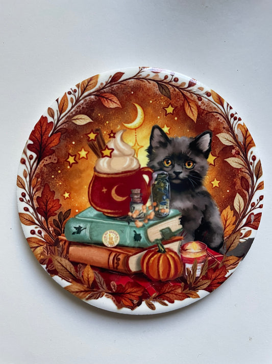 Sous tasse en céramique chat magique