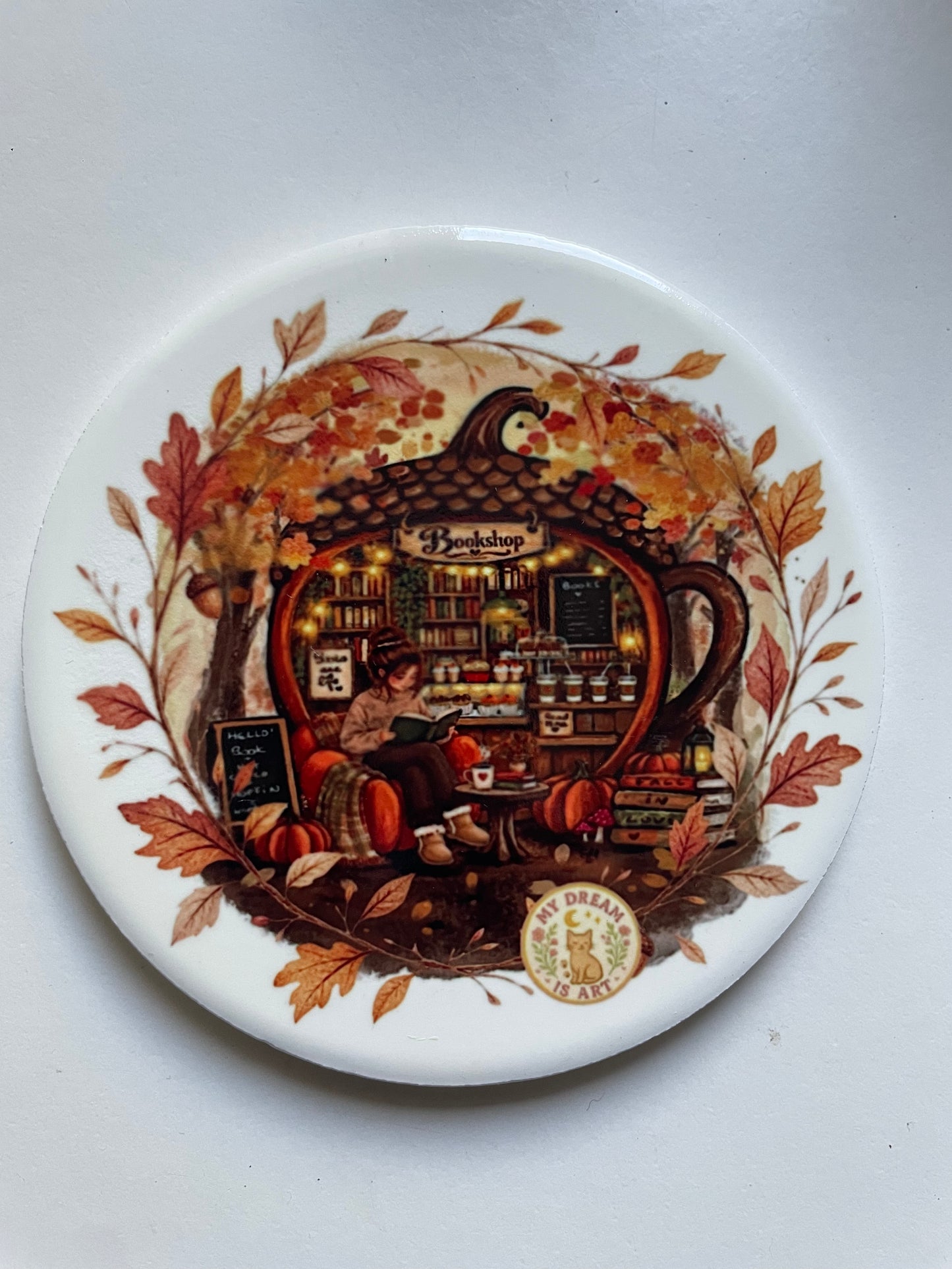 Sous tasse en céramique book store