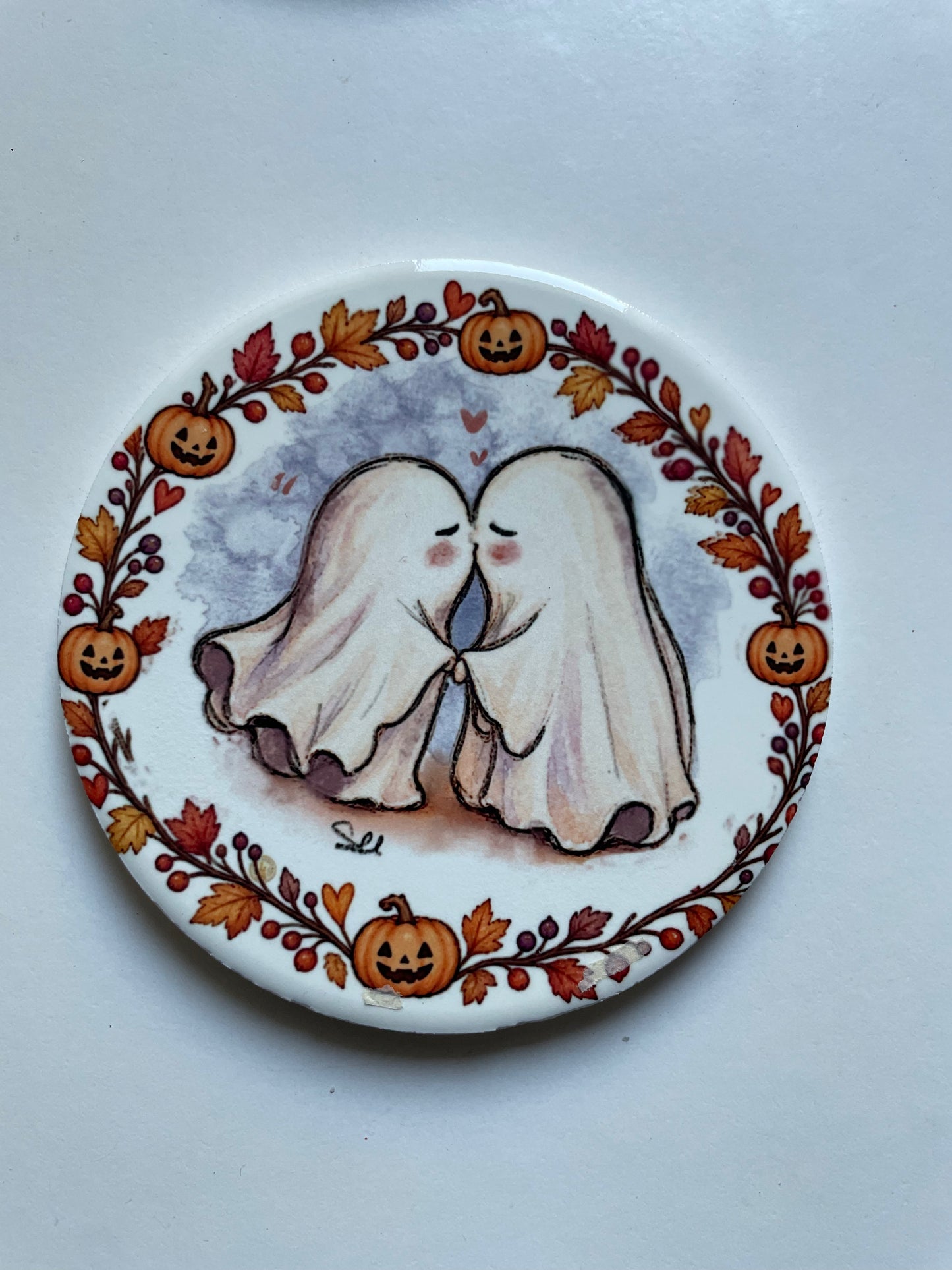 Sous tasse en céramique les fantômes amoureux