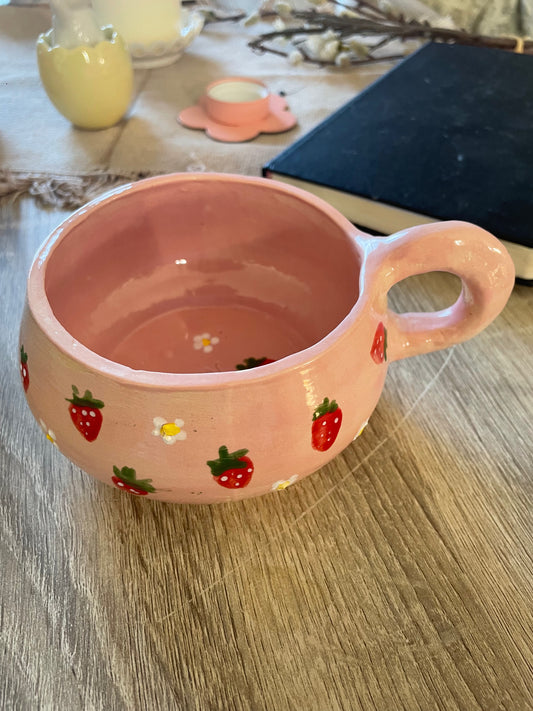 Tasse “Petite Imparfaite” – Rose et fraises