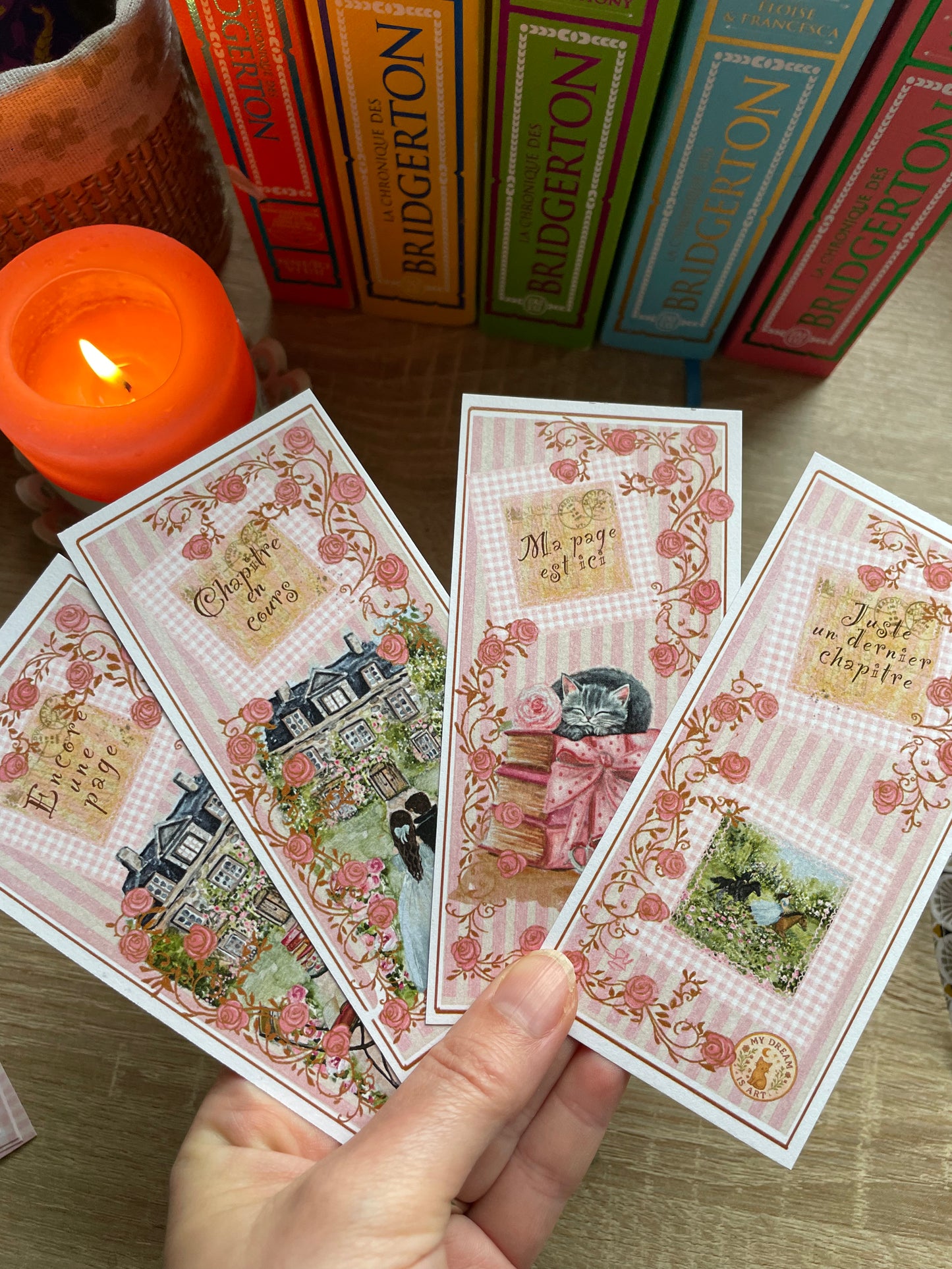 Lot de 4 marques-pages Jolie romance d'antan