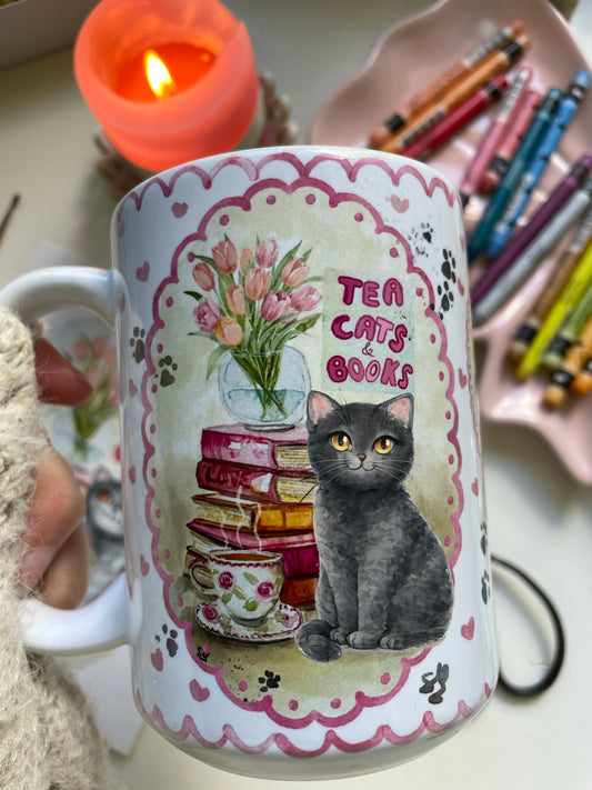 Tasse Tea, cats and books 2