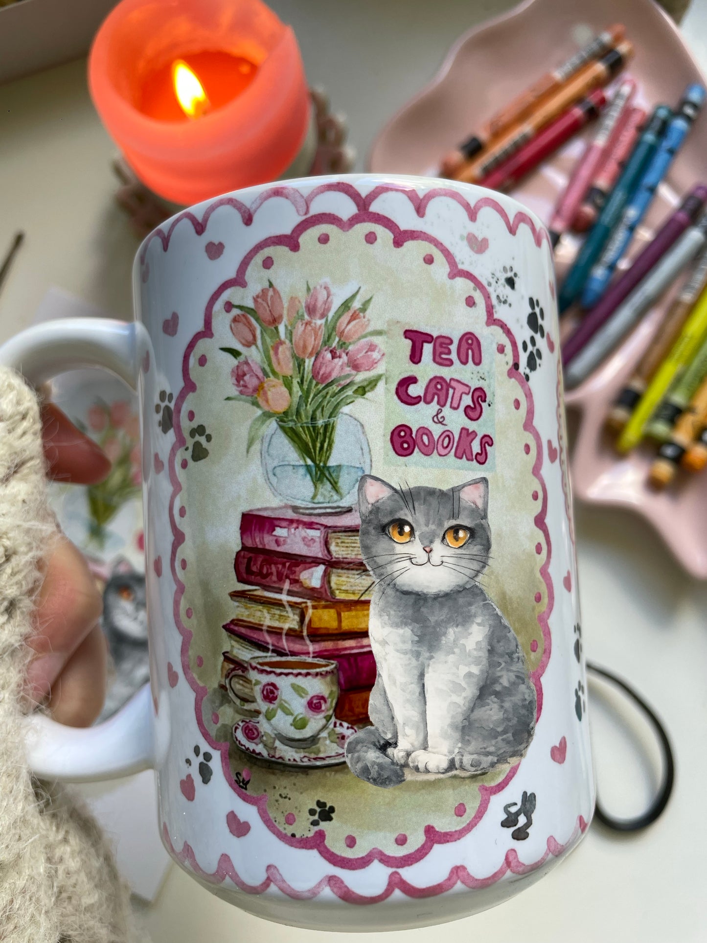 Tasse Tea, cats and books 2