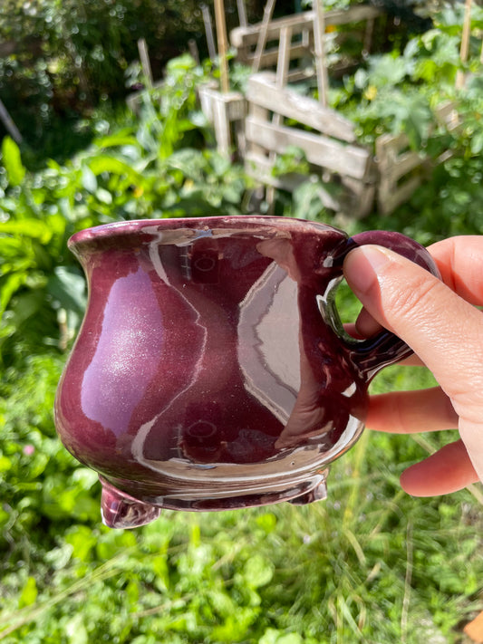 Tasse chaudron imparfaite prune
