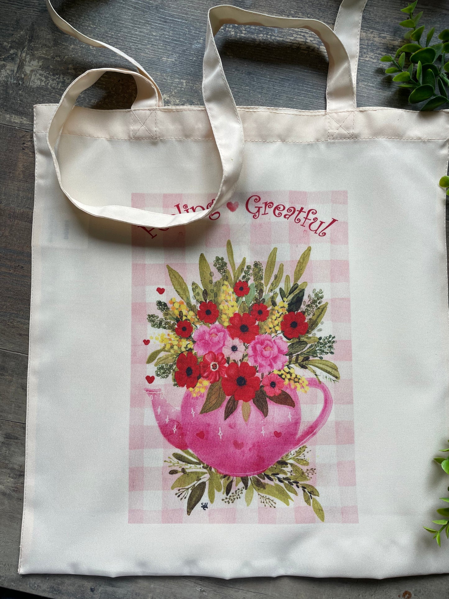 Tote bag feeling greatful