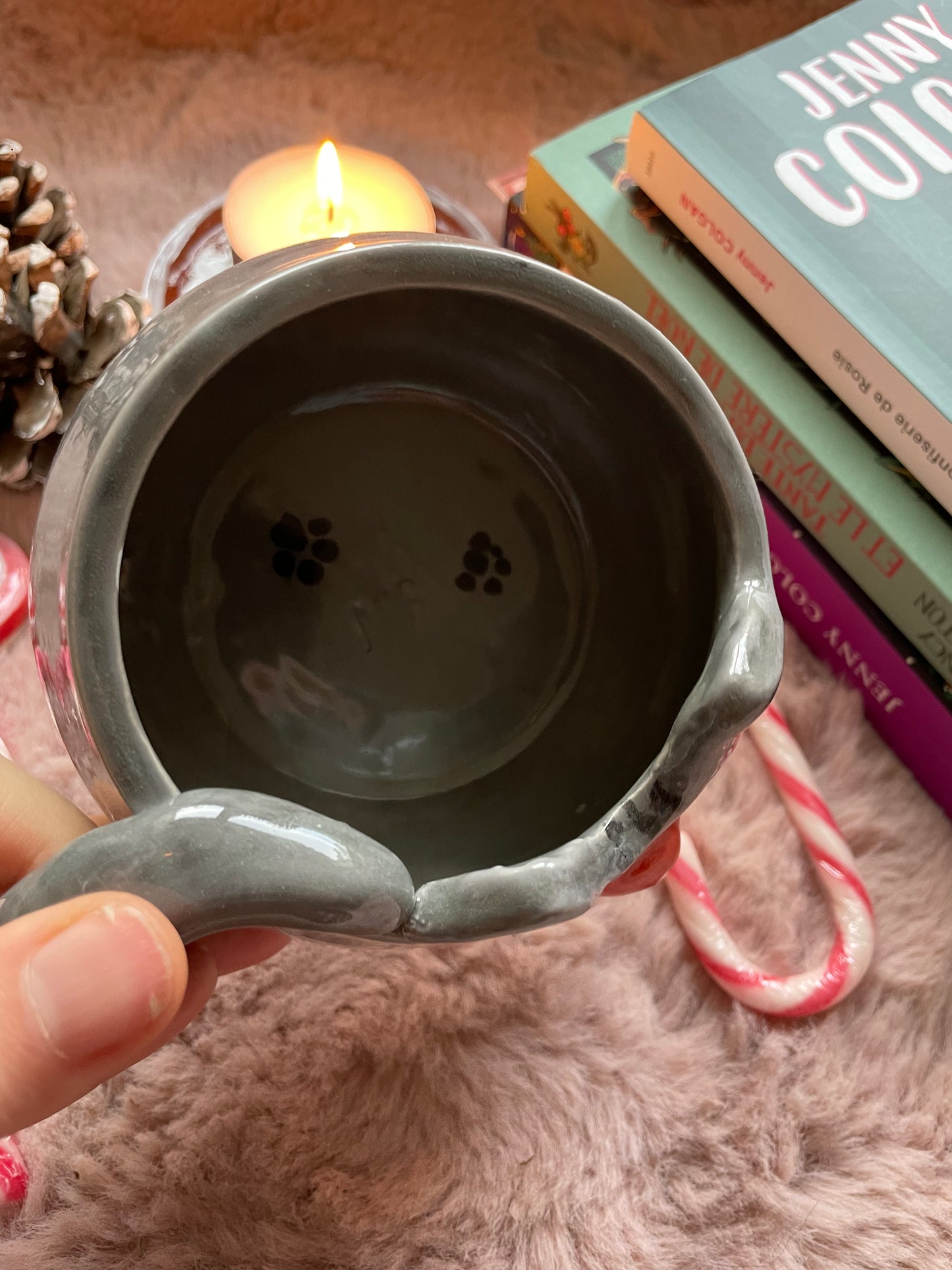 Tasse tête chat gris