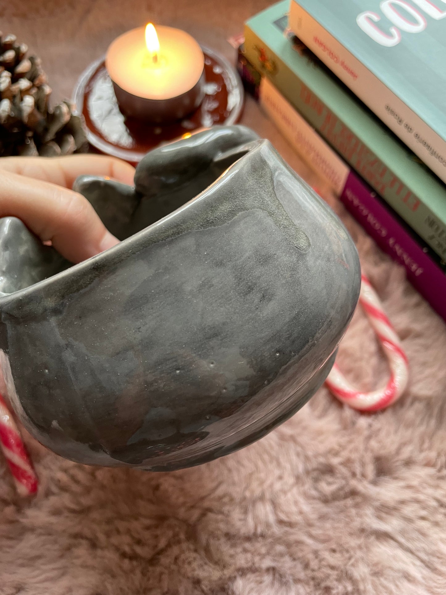 Tasse tête chat gris