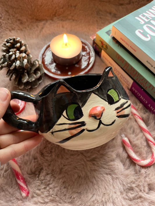 Tasse tête chat noir
