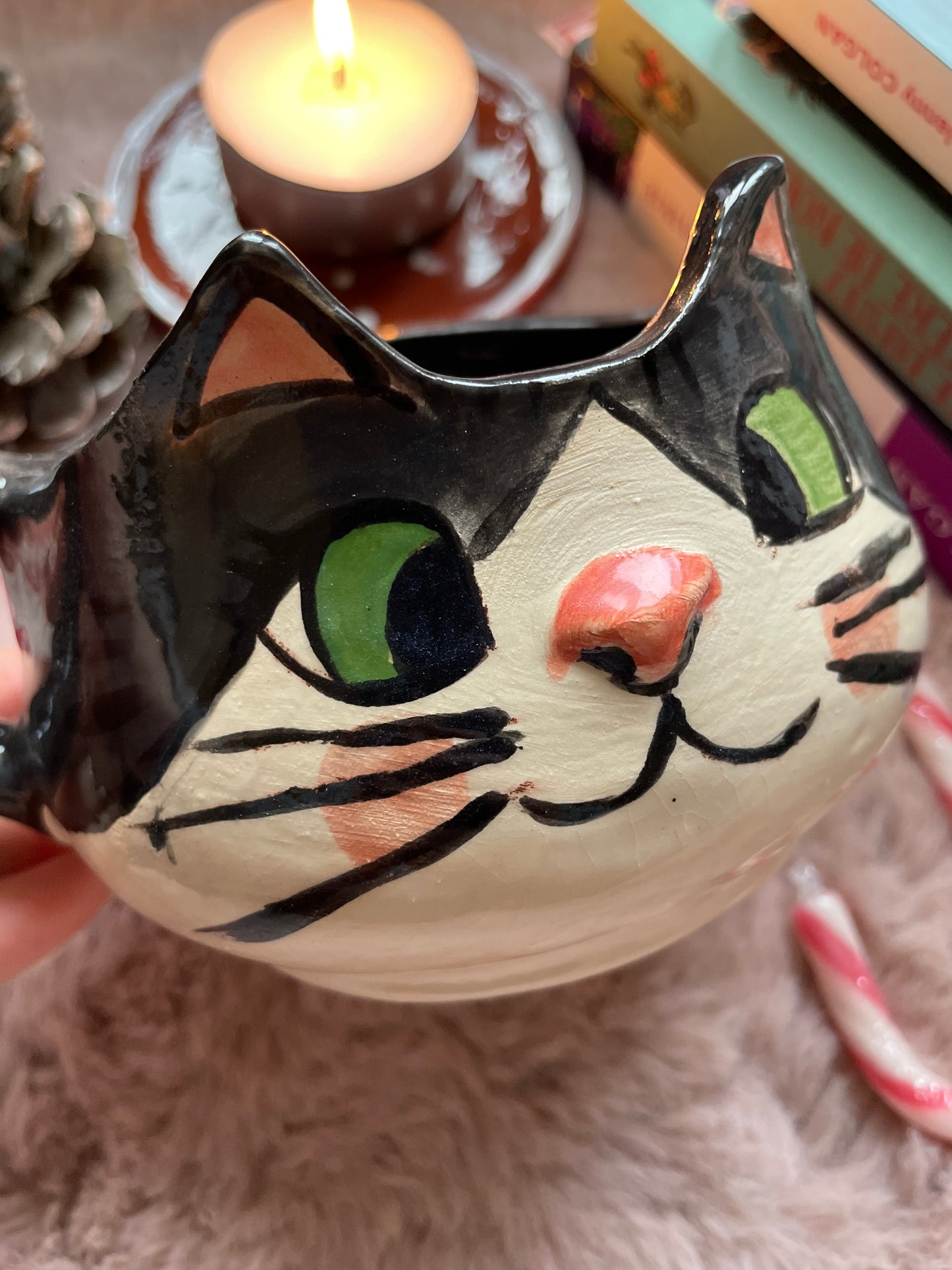 Tasse tête chat noir