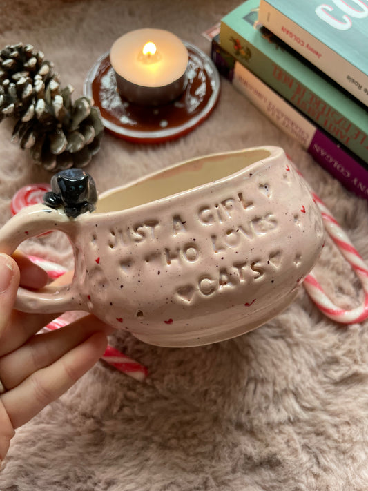 Tasse chat rose chat noir