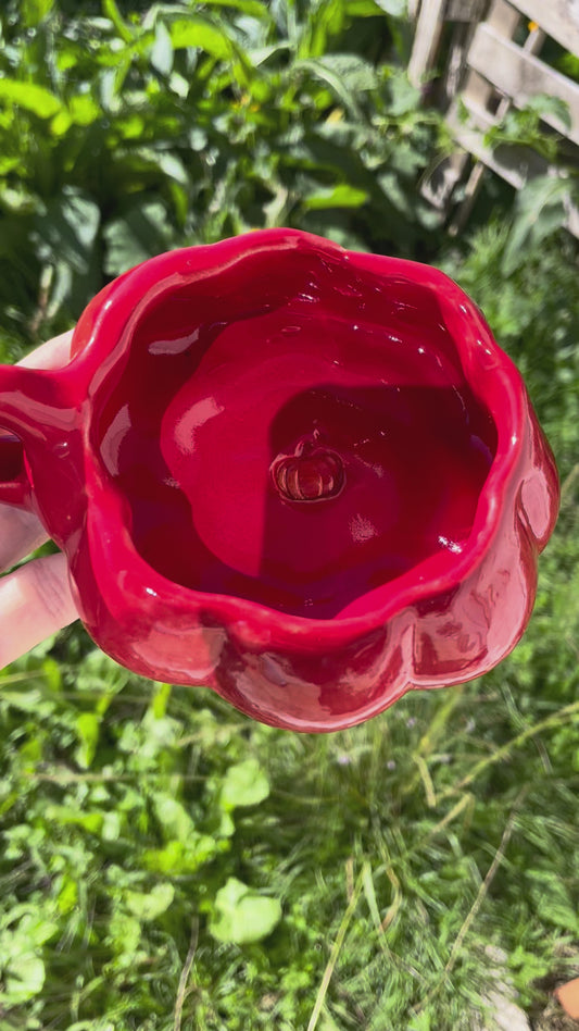 Tasse citrouille rouge biscornue