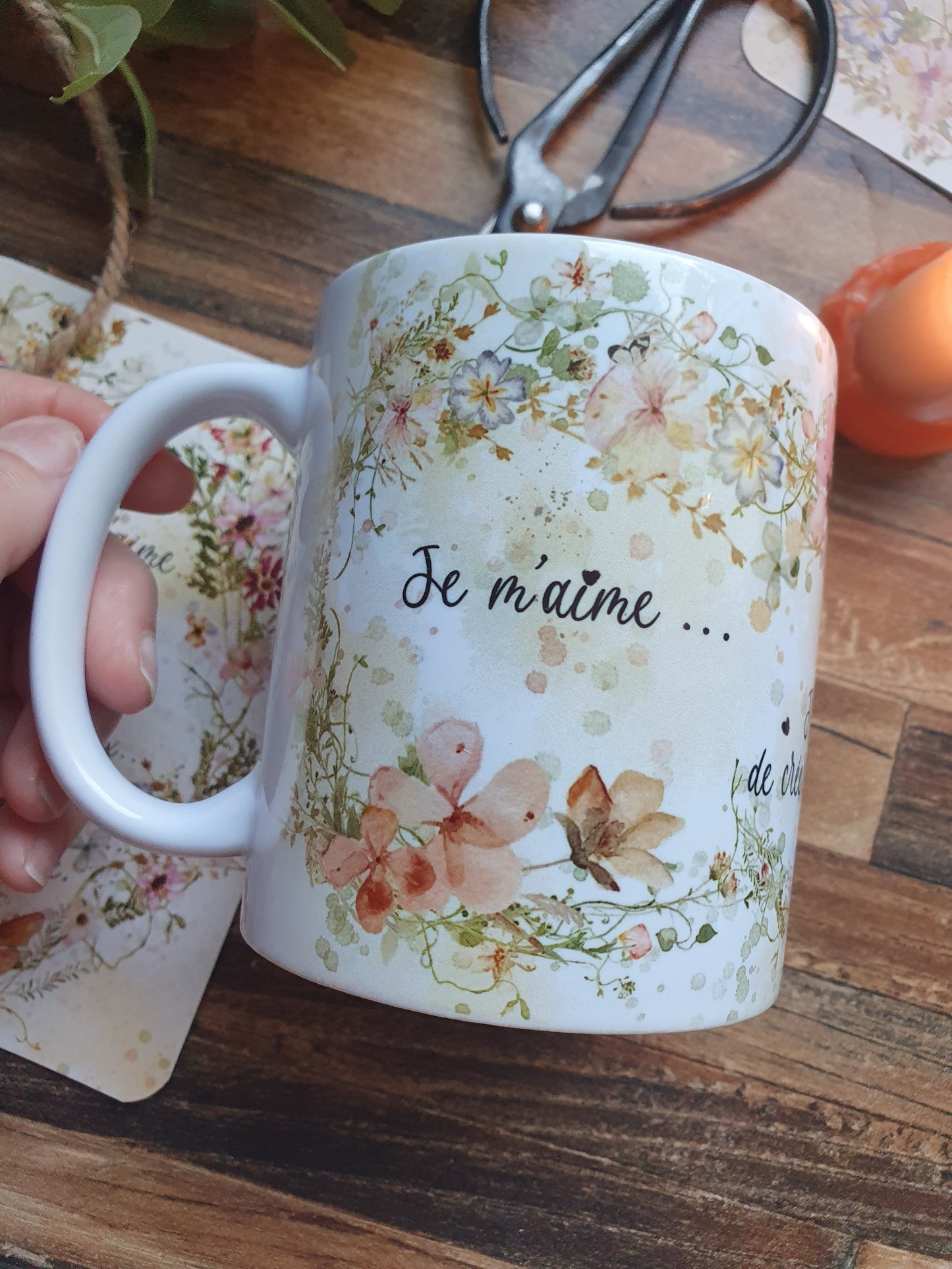 Je m'aime...la tasse et sa petite carte